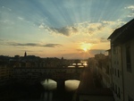 Sunset Over Ponte Vecchio in Florence by Jocelyn Bliven